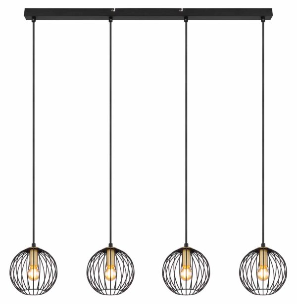 Globo Eusebius hanglamp – E14 (kleine fitting) – Zwart