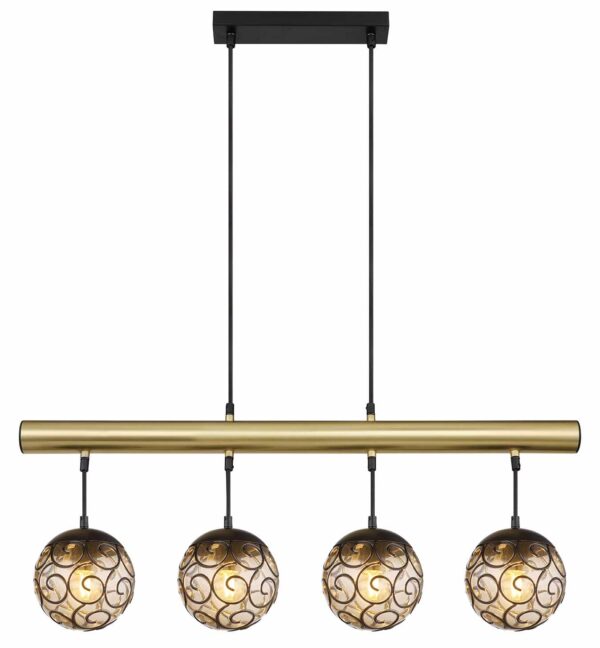 Globo Fitz hanglamp – LED + E27 – Zwart