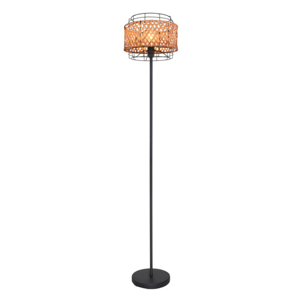 Globo Gina vloerlamp – ø 30 cm – E27 (grote fitting) – Zwart