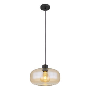 Globo Giuseppe hanglamp – ø 28 cm – E27 (grote fitting) – Zwart
