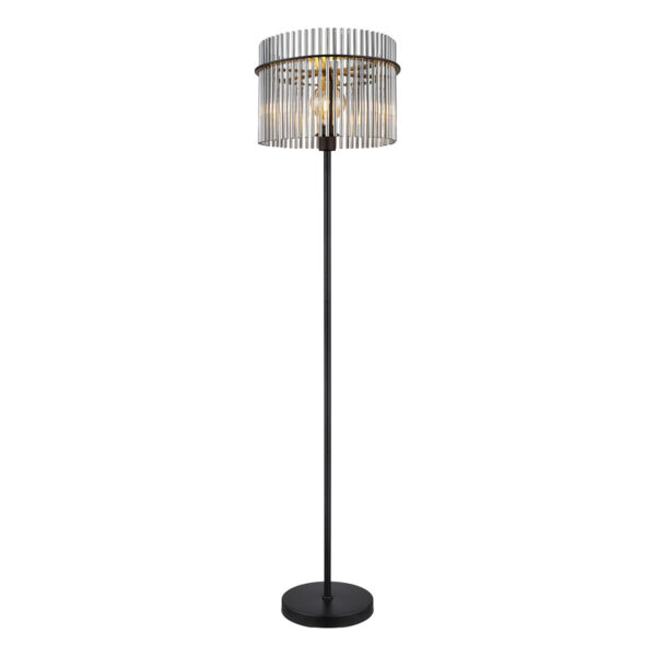 Globo Gorley vloerlamp – ø 38 cm – E27 (grote fitting) – Zwart