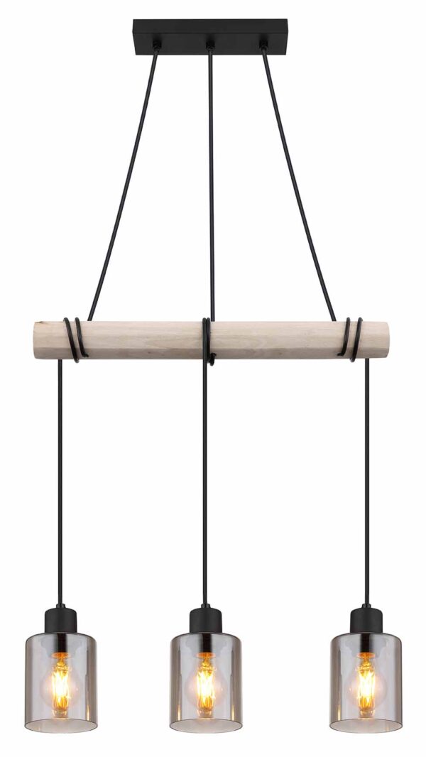 Globo Hadera hanglamp – E27 (grote fitting) – Zwart