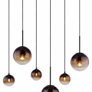 Globo Hallie hanglamp – E27 (grote fitting) – Zwart