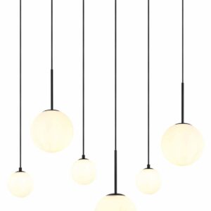 Globo Hallie hanglamp – E27 (grote fitting) – Zwart