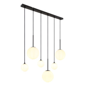 Globo Hallie hanglamp – E27 (grote fitting) – Zwart