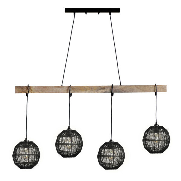 Globo Hermi II hanglamp – E27 (grote fitting) – Zwart