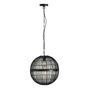 Globo Hermi II hanglamp – ø 50 cm – E27 (grote fitting) – Zwart