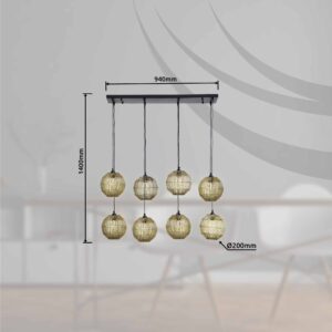 Globo Hermi ii hanglamp – E27 (grote fitting) – Brons