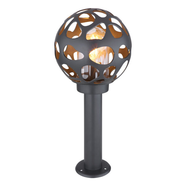 Globo Hilario vloerlamp – ø 20 cm – LED + E27 – Antraciet