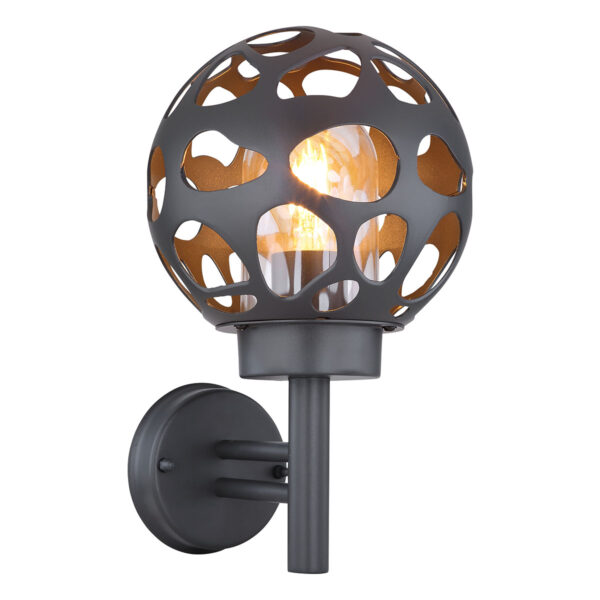 Globo Hilario wandlamp – LED + E27 – Antraciet