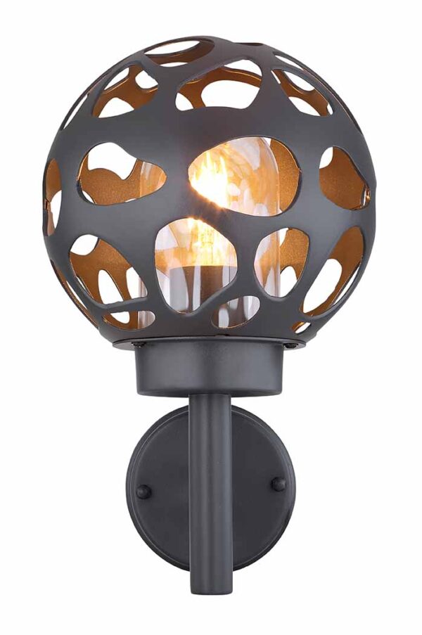 Globo Hilario wandlamp – LED + E27 – Antraciet