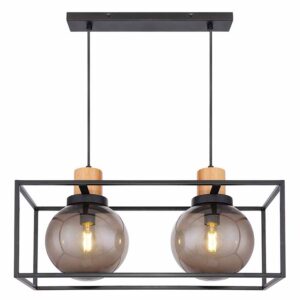 Globo Hilko hanglamp – LED + E27 – Zwart