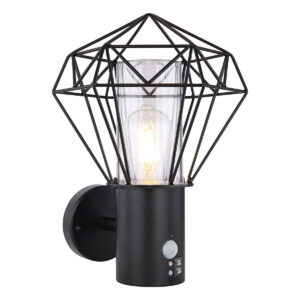 Globo Horace wandlamp – LED + E27 – Zwart