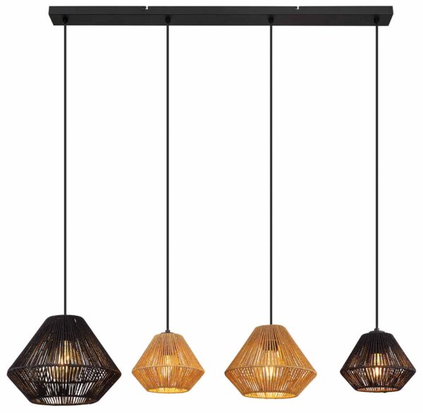 Globo Houdini hanglamp – E27 (grote fitting) – Zwart