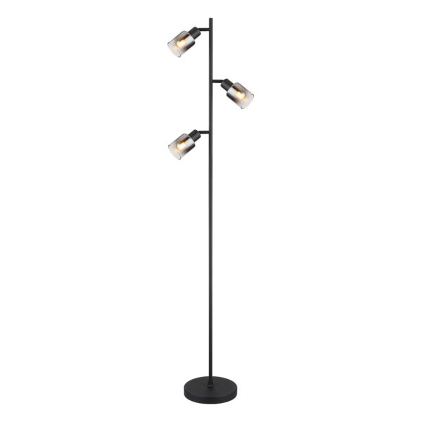 Globo Hubertus vloerlamp – ø 23 cm – E14 (kleine fitting) – Zwart