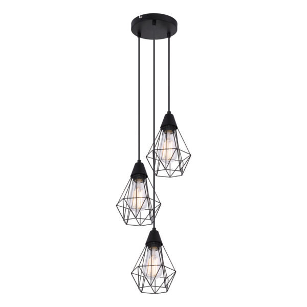 Globo Isabella hanglamp – ø 29 cm – E27 (grote fitting) – Zwart