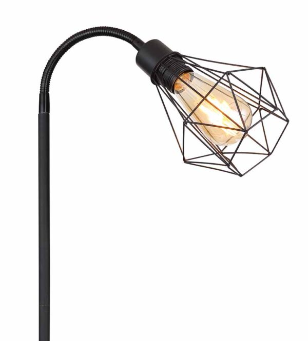 Globo Isabella vloerlamp – E27 (grote fitting) – Zwart