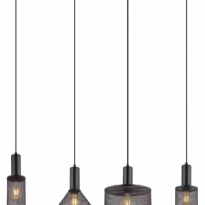 Globo Jedd hanglamp – E27 (grote fitting) – Zwart