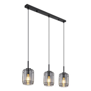 Globo Kammi hanglamp – E27 (grote fitting) – Zwart
