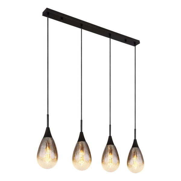 Globo Krys hanglamp – LED + E14 – Zwart