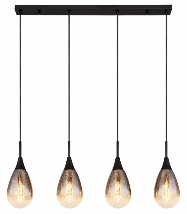 Globo Krys hanglamp – LED + E14 – Zwart