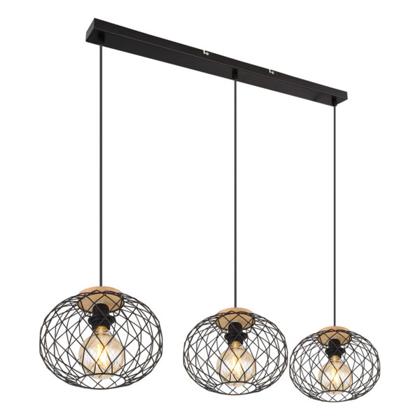 Globo Lacky hanglamp – E27 (grote fitting) – Zwart