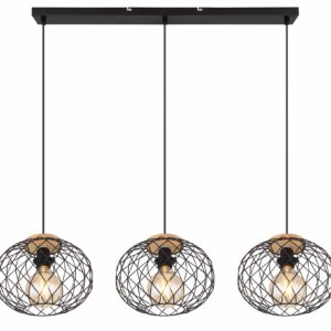 Globo Lacky hanglamp – E27 (grote fitting) – Zwart