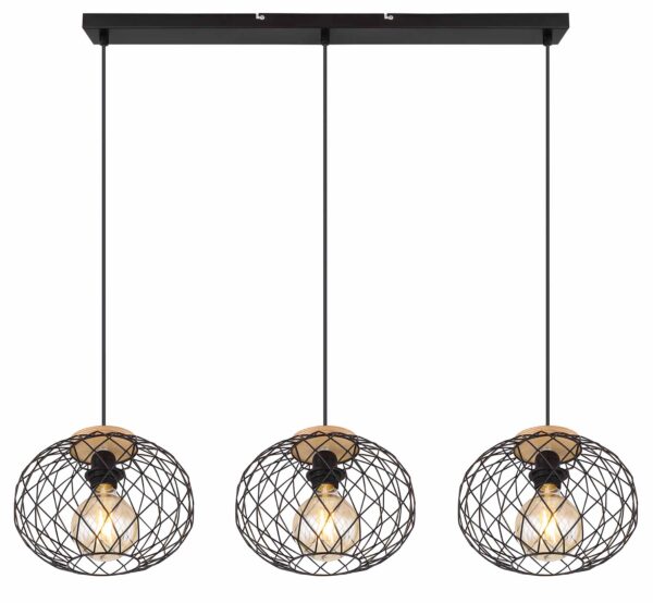 Globo Lacky hanglamp – E27 (grote fitting) – Zwart