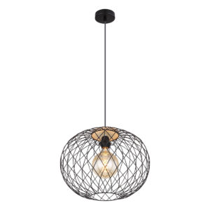 Globo Lacky hanglamp – ø 40 cm – E27 (grote fitting) – Zwart