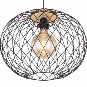 Globo Lacky hanglamp – ø 40 cm – E27 (grote fitting) – Zwart