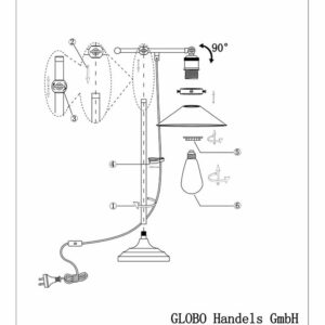 Globo Lenius tafellamp – E27 (grote fitting) – Koper