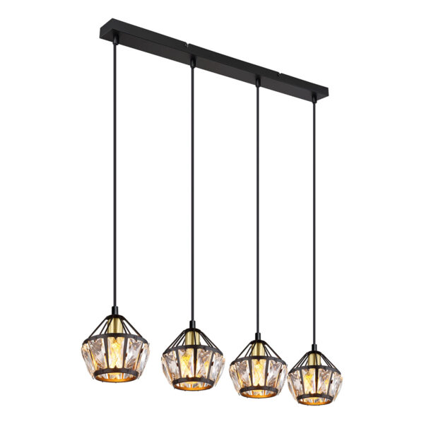 Globo Lois hanglamp – E14 (kleine fitting) – Zwart