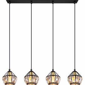 Globo Lois hanglamp – E14 (kleine fitting) – Zwart