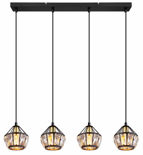 Globo Lois hanglamp – E14 (kleine fitting) – Zwart