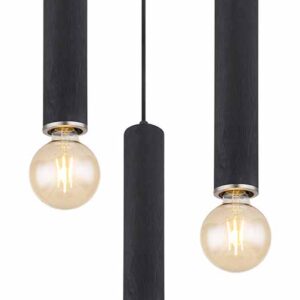 Globo Marion hanglamp – ø 35 cm – E27 (grote fitting) – Zwart