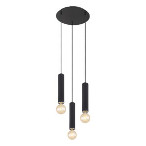 Globo Marion hanglamp – ø 35 cm – E27 (grote fitting) – Zwart