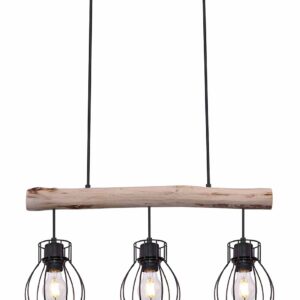 Globo Mina hanglamp – E27 (grote fitting) – Zwart