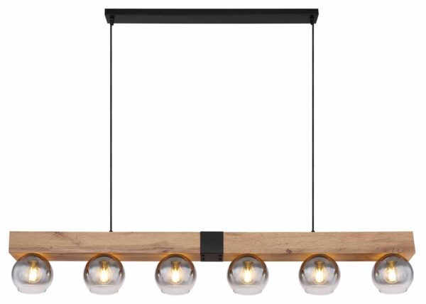 Globo Moitas hanglamp – E27 (grote fitting) – Zwart