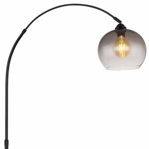 Globo Newcastle vloerlamp – E27 (grote fitting) – Zwart