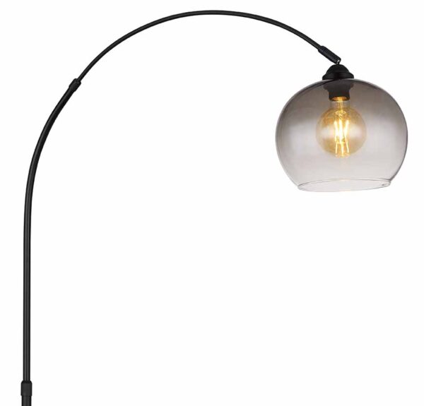 Globo Newcastle vloerlamp – E27 (grote fitting) – Zwart