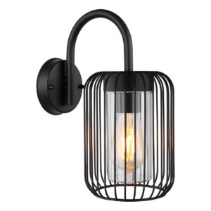 Globo Nina wandlamp – E27 (grote fitting) – Zwart