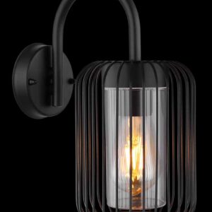 Globo Nina wandlamp – E27 (grote fitting) – Zwart