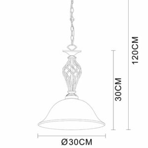 Globo Odin hanglamp – ø 30 cm – E27 (grote fitting) – Messing