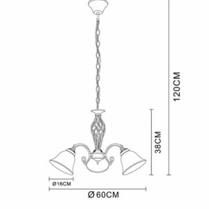 Globo Odin hanglamp – ø 60 cm – E27 (grote fitting) – Messing