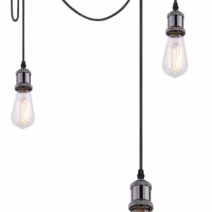 Globo Oliver hanglamp – ø 12 cm – E27 (grote fitting) – Zwart