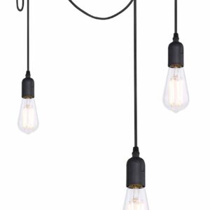 Globo Oliver hanglamp – ø 15 cm – E27 (grote fitting) – Zwart