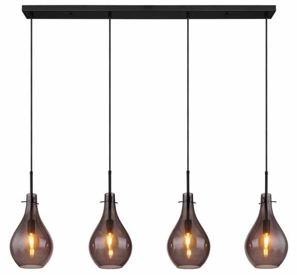 Globo Oskus hanglamp – E14 (kleine fitting) – Zwart