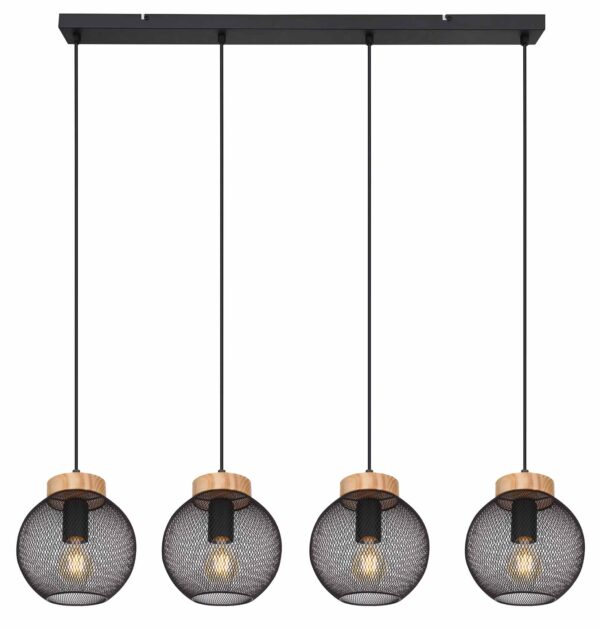 Globo Pablo hanglamp – E27 (grote fitting) – Zwart