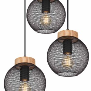 Globo Pablo hanglamp – ø 44 cm – E27 (grote fitting) – Zwart