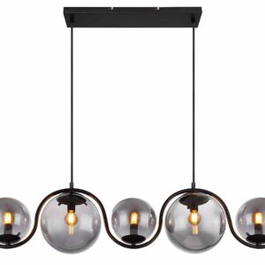 Globo Porry hanglamp – E14 (kleine fitting) – Zwart